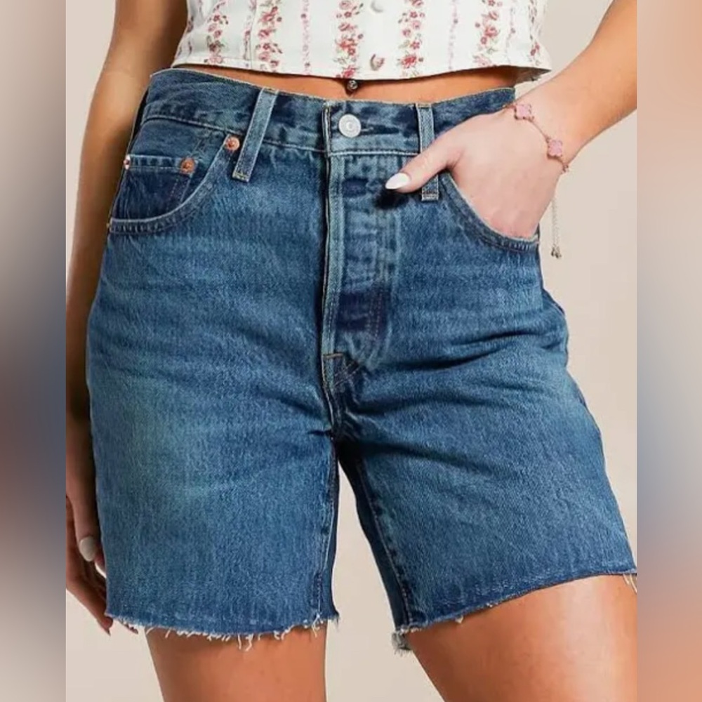 Levi's Classic High-Rise Blue Denim Jean Shorts